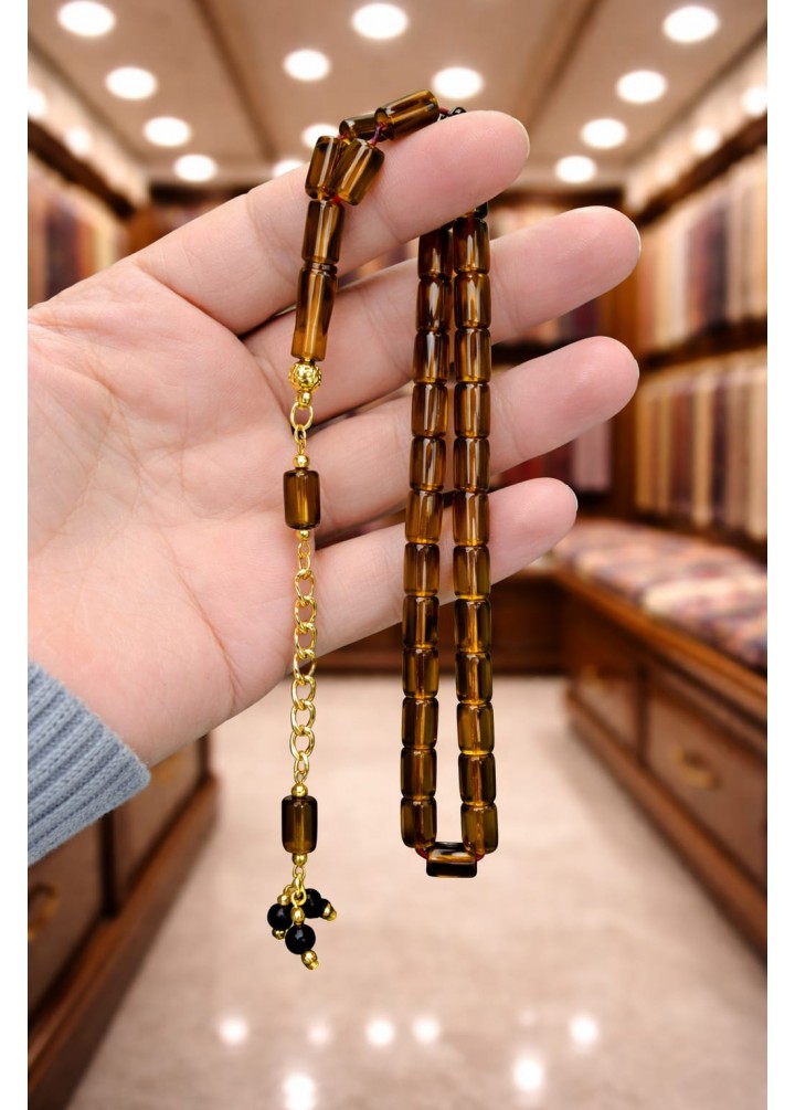FLEXİGLAS UÇAK CAMI TESBİH (Kahve-Yeşil)