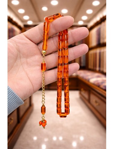 FLEXİGLAS UÇAK CAMI TESBİH (Açık Turuncu)