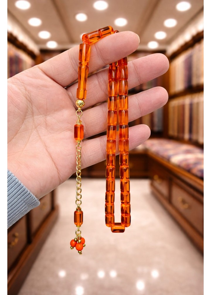 FLEXİGLAS UÇAK CAMI TESBİH (Açık Turuncu)