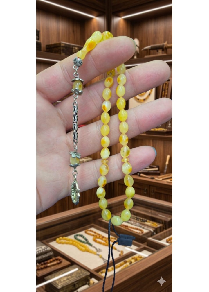 KALİNİNGRAD KAYA DAMLA KEHRİBAR TESBİH. (DK-13)